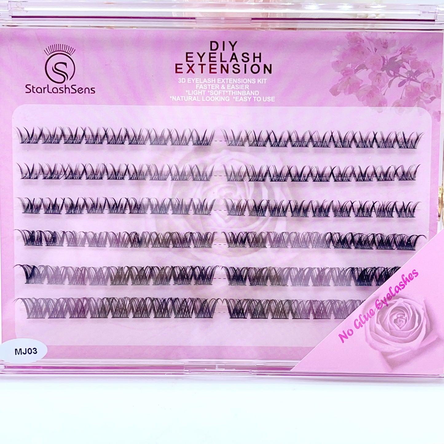 MG03 Self-adhesive Cluster Lashes (8mm-16mm mixed) D curl