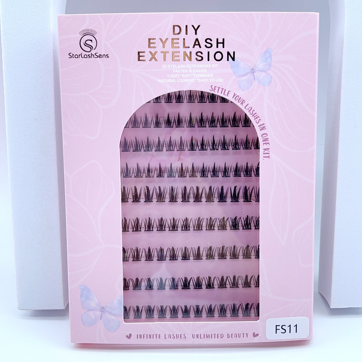 FS11 Self-adhesive Cluster Lashes (8mm-16mm mixed) D curl