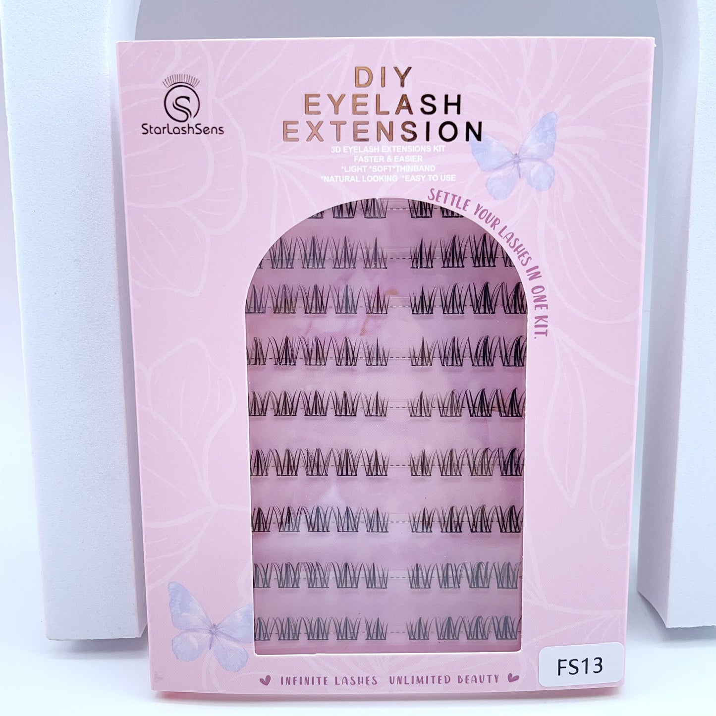 FS13 Self-adhesive Cluster Lashes (8mm-16mm mixed) D curl