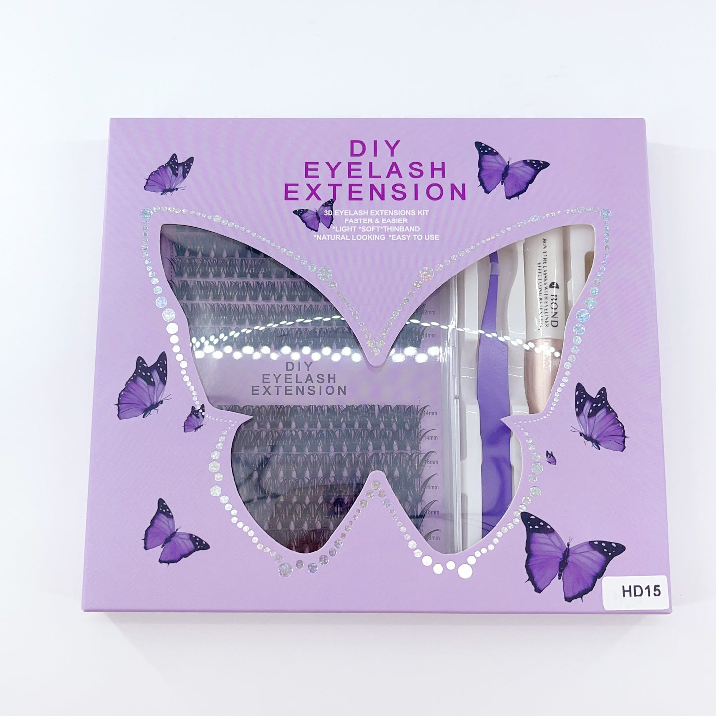 HD15 DIY Cluster Lashes (8mm-16mm mixed) D curl