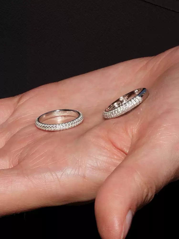 S925 pure silver morganite full-cut ring