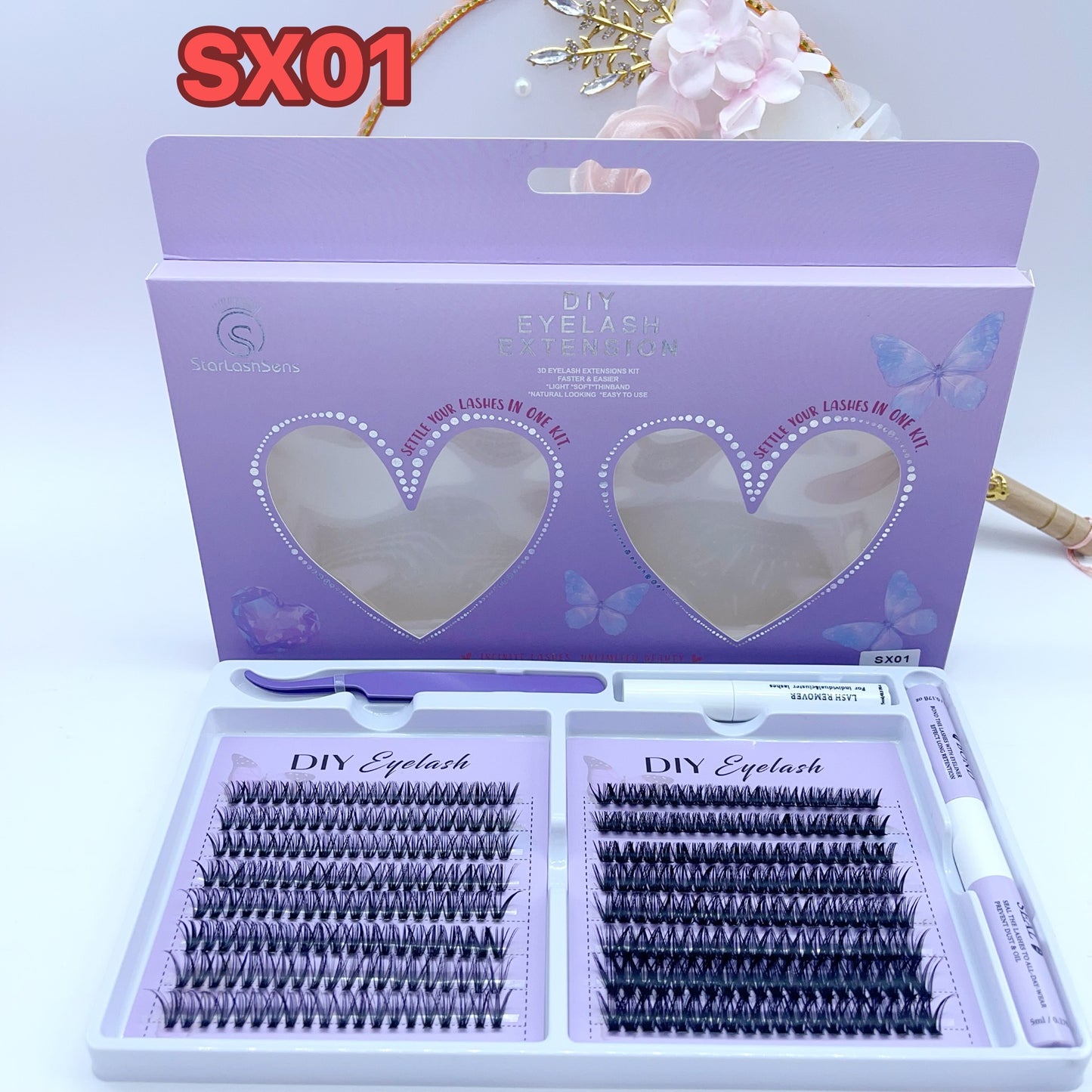 SX01 DIY Cluster Lashes (8mm-16mm mixed) D curl