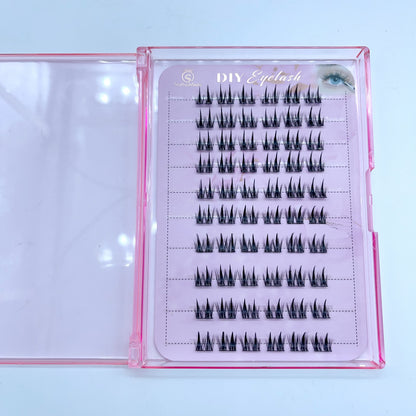 FS01 Self-adhesive Cluster Lashes (8mm-16mm mixed) D curl