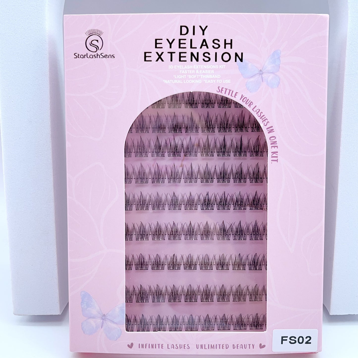 FS02 Self-adhesive Cluster Lashes (8mm-16mm mixed) D curl