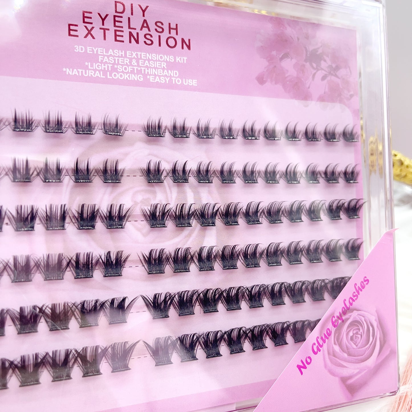 MG02 Self-adhesive Cluster Lashes (8mm-16mm mixed) D curl