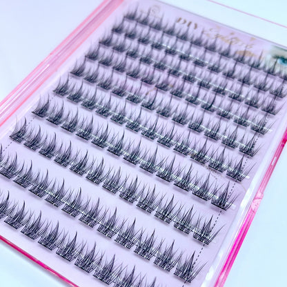 FS02 Self-adhesive Cluster Lashes (8mm-16mm mixed) D curl