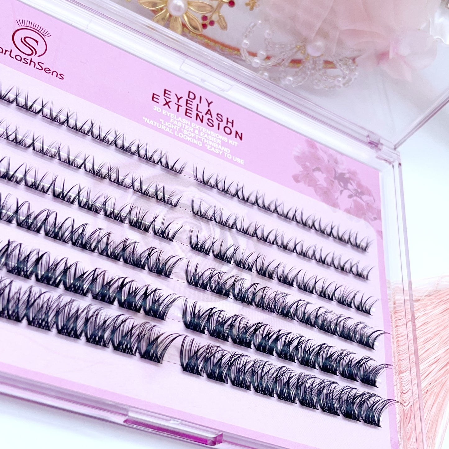 MG03 Self-adhesive Cluster Lashes (8mm-16mm mixed) D curl