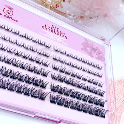 MG03 Self-adhesive Cluster Lashes (8mm-16mm mixed) D curl