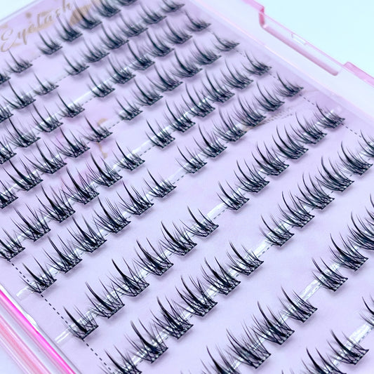 FS04 Self-adhesive Cluster Lashes (8mm-16mm mixed) D curl