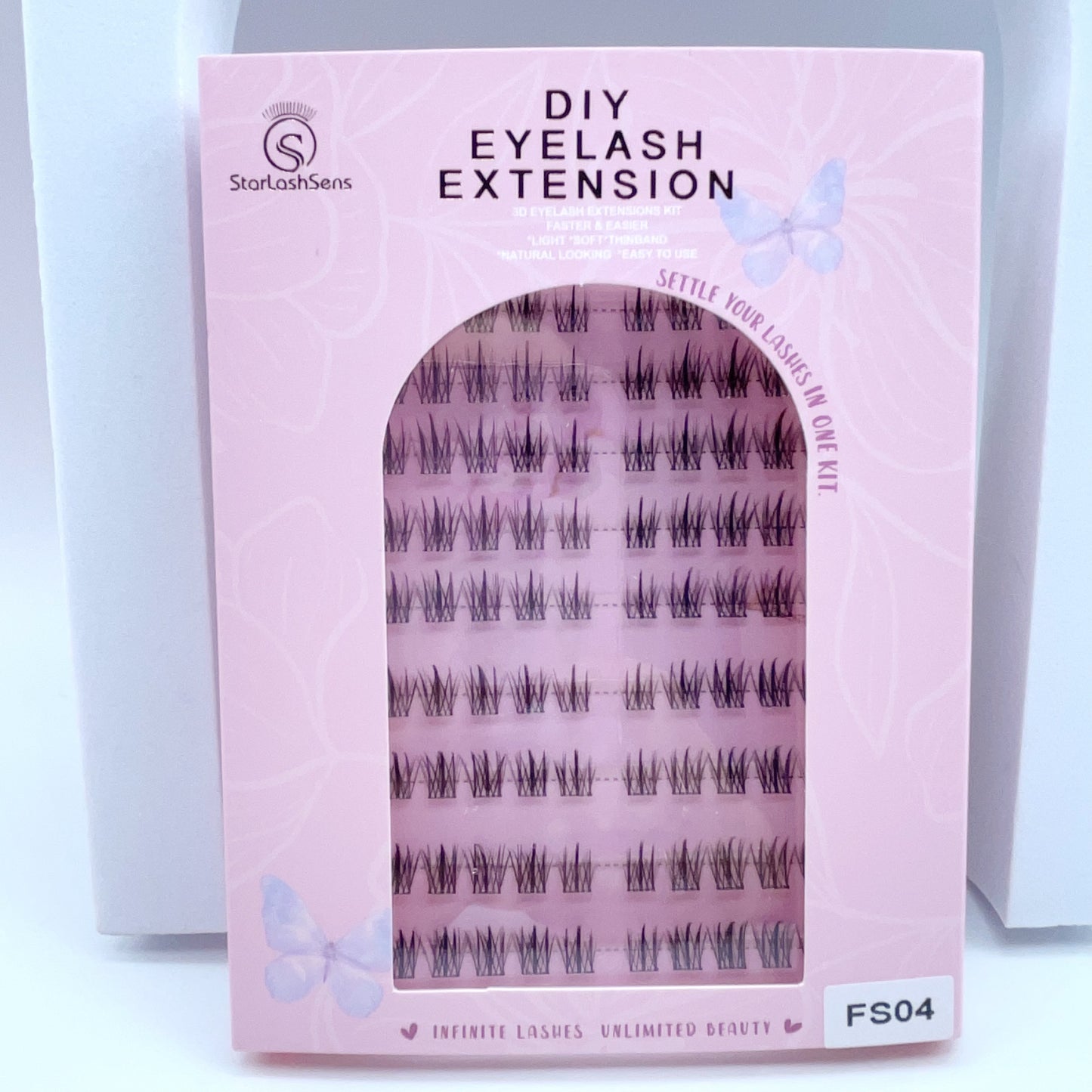 FS04 Self-adhesive Cluster Lashes (8mm-16mm mixed) D curl