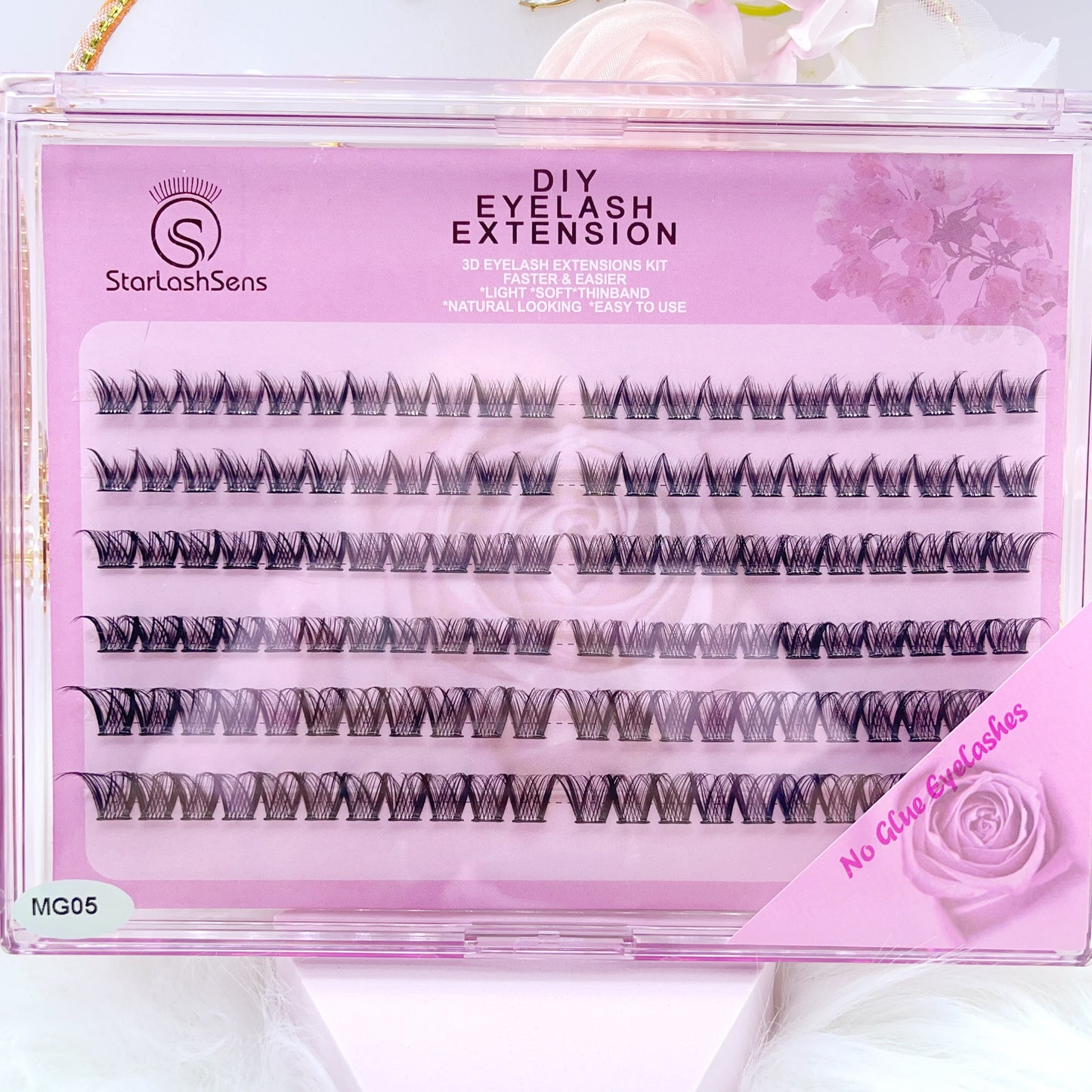 MG05 Self-adhesive Cluster Lashes (8mm-16mm mixed) D curl