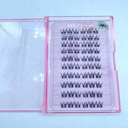 FS05 Self-adhesive Cluster Lashes (8mm-16mm mixed) D curl