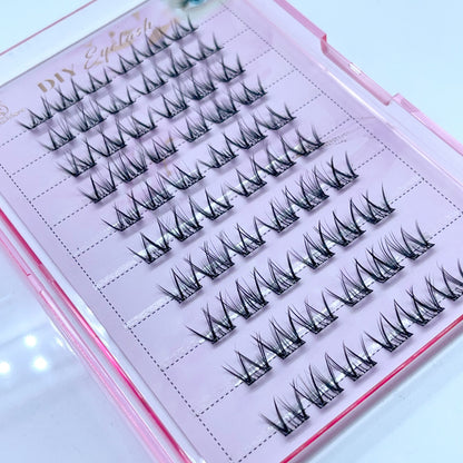 FS05 Self-adhesive Cluster Lashes (8mm-16mm mixed) D curl