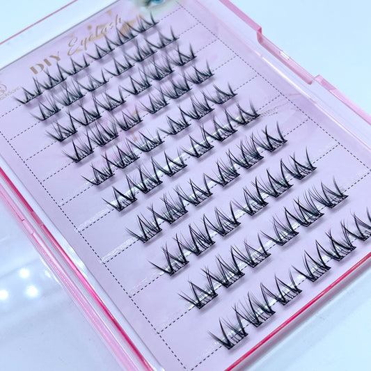 FS05 Self-adhesive Cluster Lashes (8mm-16mm mixed) D curl