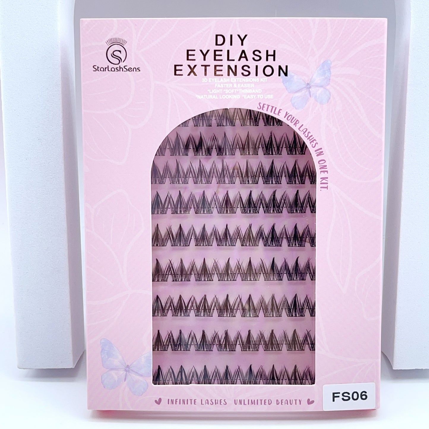 FS06 Self-adhesive Cluster Lashes (8mm-16mm mixed) D curl