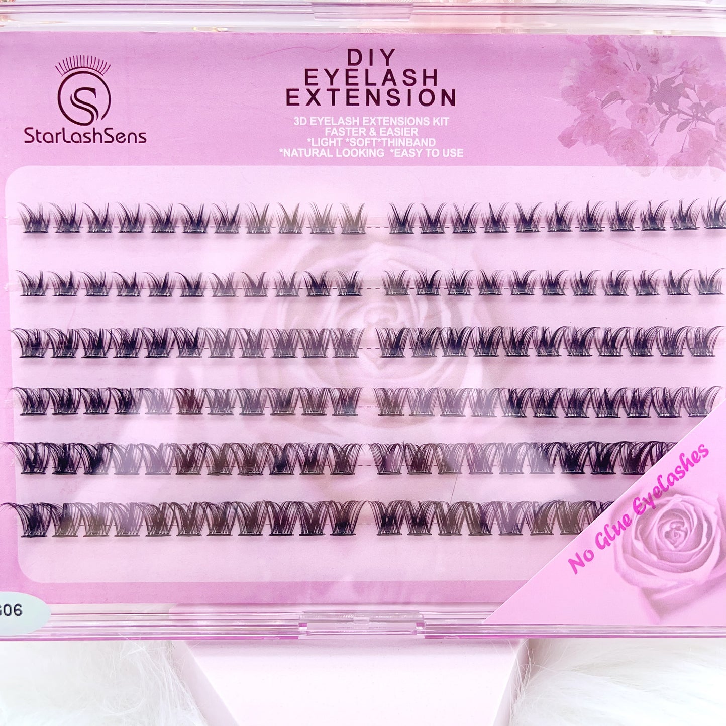 MG06 Self-adhesive Cluster Lashes (8mm-16mm mixed) D curl