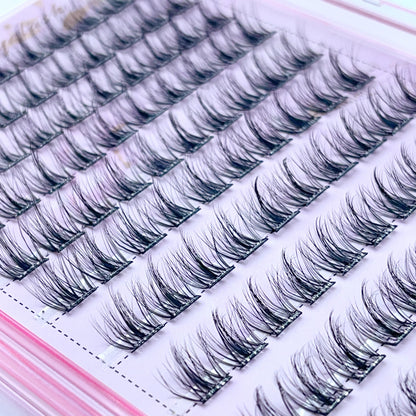 FS07 Self-adhesive Cluster Lashes (8mm-16mm mixed) D curl