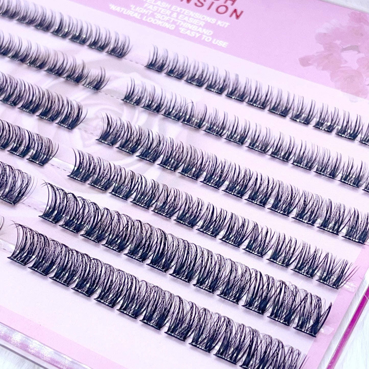 MG07 Self-adhesive Cluster Lashes (8mm-16mm mixed) D curl
