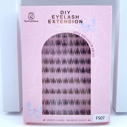 FS07 Self-adhesive Cluster Lashes (8mm-16mm mixed) D curl