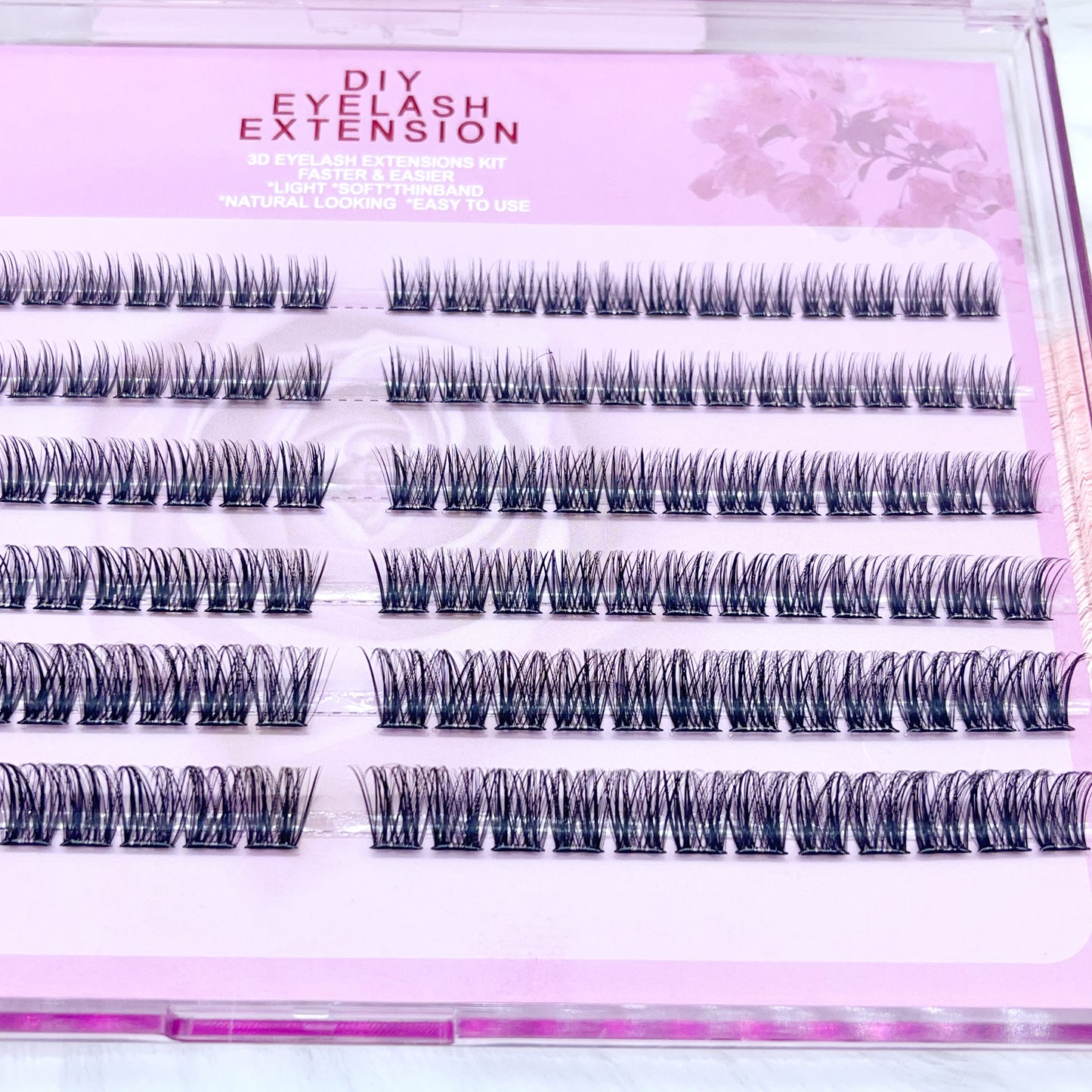 MG07 Self-adhesive Cluster Lashes (8mm-16mm mixed) D curl