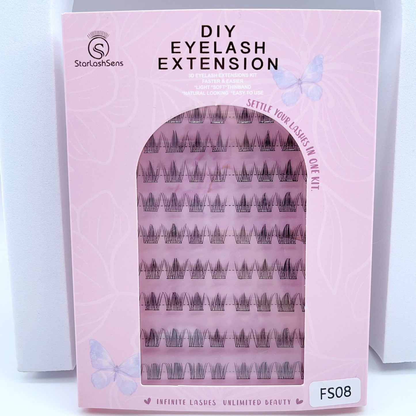 FS08 Self-adhesive Cluster Lashes (8mm-16mm mixed) D curl