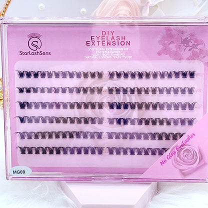 MG08 Self-adhesive Cluster Lashes (8mm-16mm mixed) D curl