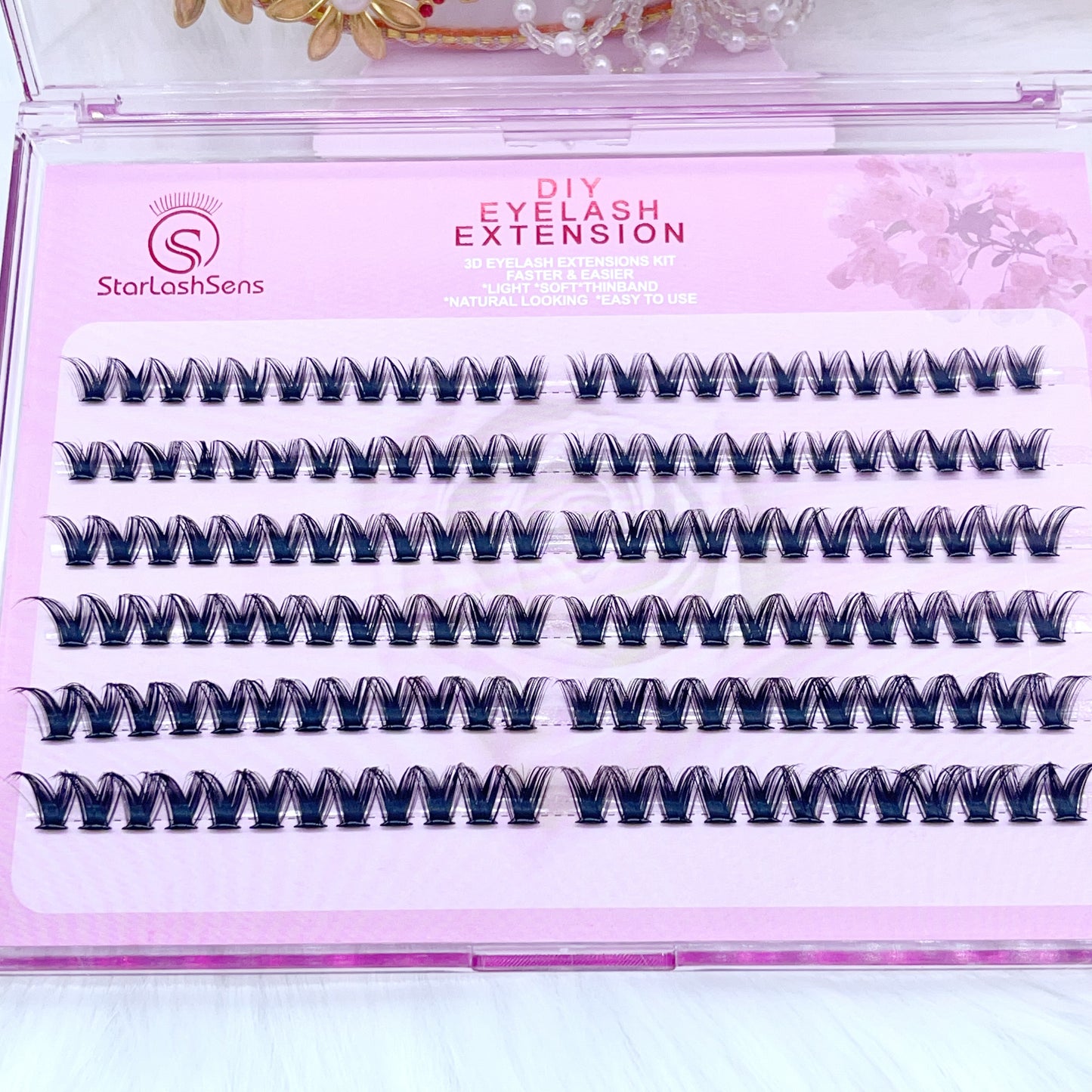 MG08 Self-adhesive Cluster Lashes (8mm-16mm mixed) D curl