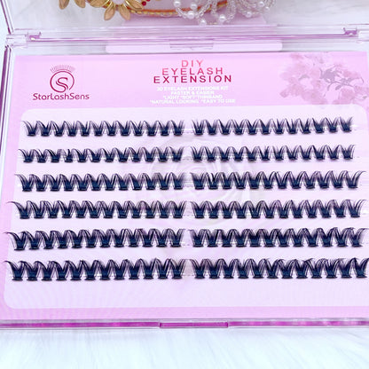 MG08 Self-adhesive Cluster Lashes (8mm-16mm mixed) D curl