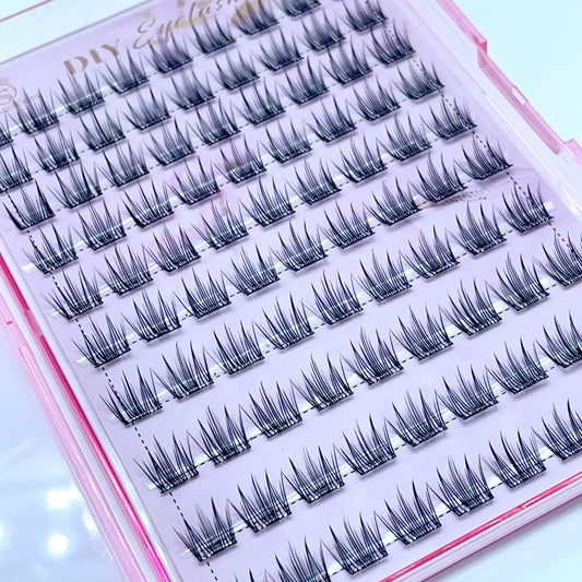 FS09 Self-adhesive Cluster Lashes (8mm-16mm mixed) D curl