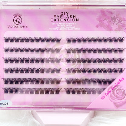 MG09 Self-adhesive Cluster Lashes (8mm-16mm mixed) D curl