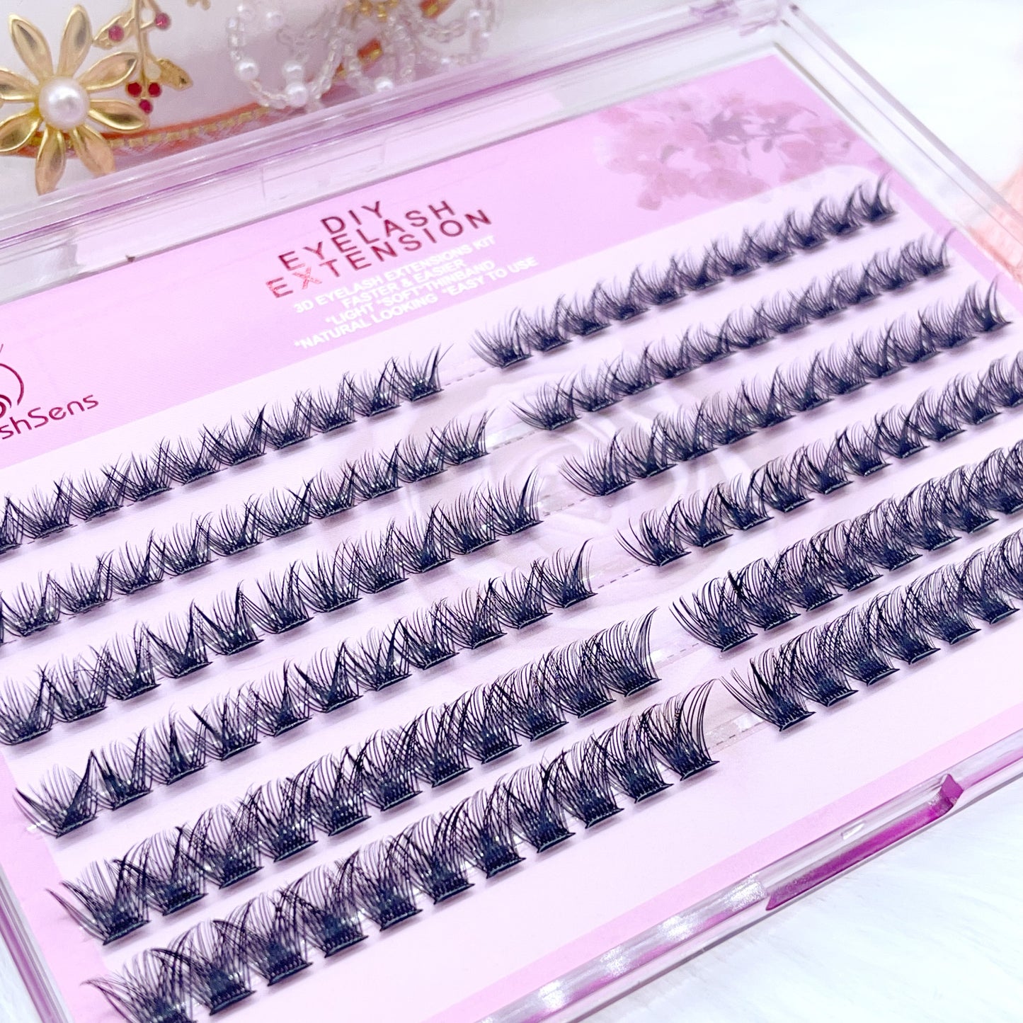 MG09 Self-adhesive Cluster Lashes (8mm-16mm mixed) D curl