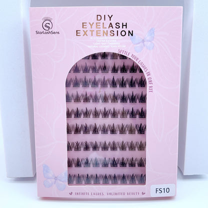FS10 Self-adhesive Cluster Lashes (8mm-16mm mixed) D curl
