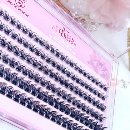 MG11 Self-adhesive Cluster Lashes (8mm-16mm mixed) D curl