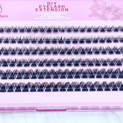 MG11 Self-adhesive Cluster Lashes (8mm-16mm mixed) D curl