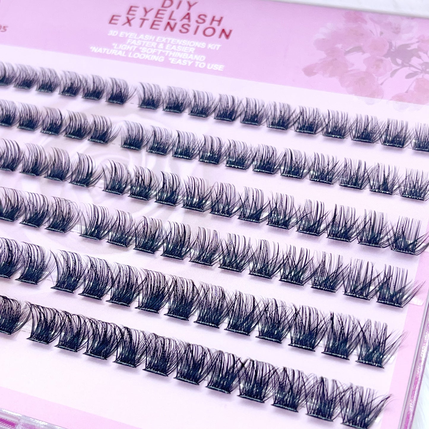MG12 Self-adhesive Cluster Lashes (8mm-16mm mixed) D curl