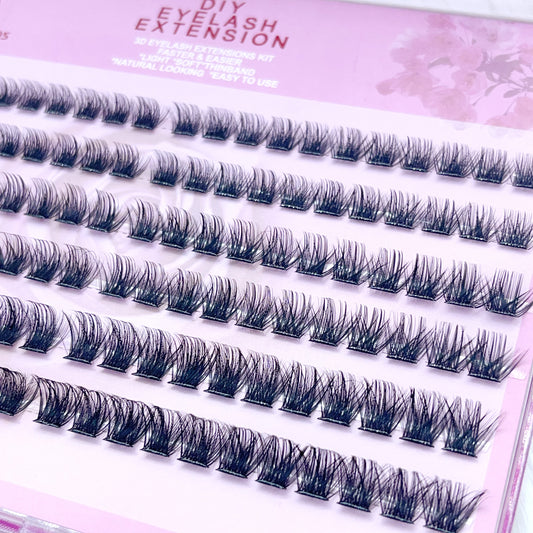 MG12 Self-adhesive Cluster Lashes (8mm-16mm mixed) D curl