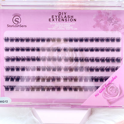 MG12 Self-adhesive Cluster Lashes (8mm-16mm mixed) D curl