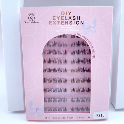 FS13 Self-adhesive Cluster Lashes (8mm-16mm mixed) D curl