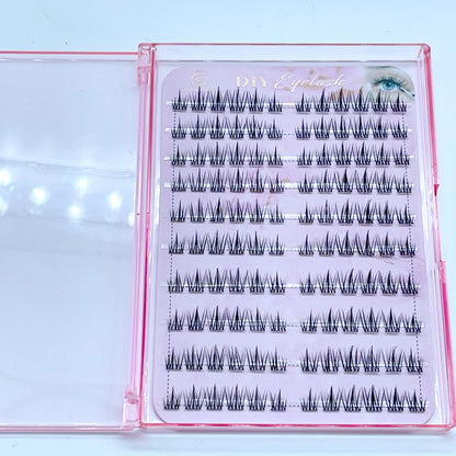 FS13 Self-adhesive Cluster Lashes (8mm-16mm mixed) D curl