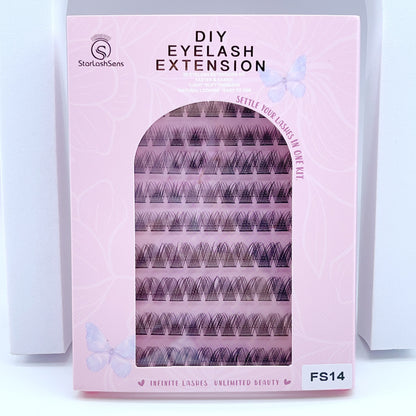 FS14 Self-adhesive Cluster Lashes (8mm-16mm mixed) D curl