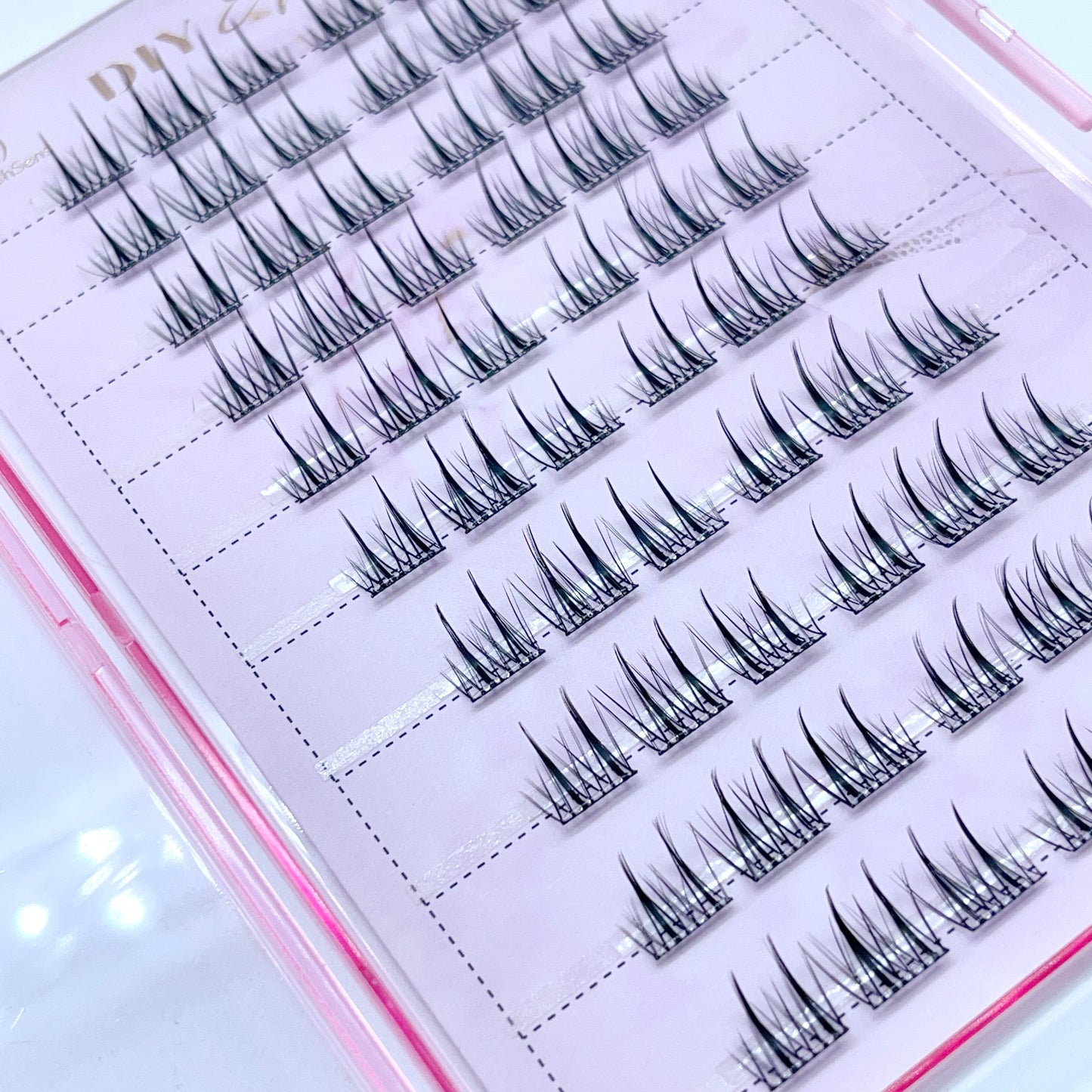 FS15 Self-adhesive Cluster Lashes (8mm-16mm mixed) D curl
