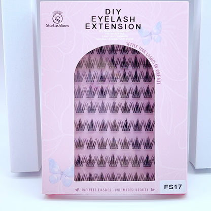 FS17 Self-adhesive Cluster Lashes (8mm-16mm mixed) D curl