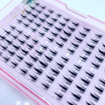 FS18 Self-adhesive Cluster Lashes (8mm-16mm mixed) D curl