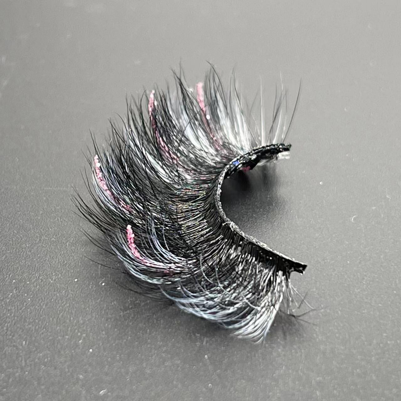 3D faux mink glitter color lashes D8109-85CS