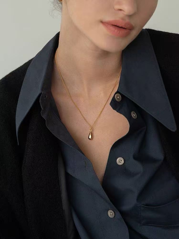 S925 Minimalist Waterdrop Pendant Necklace