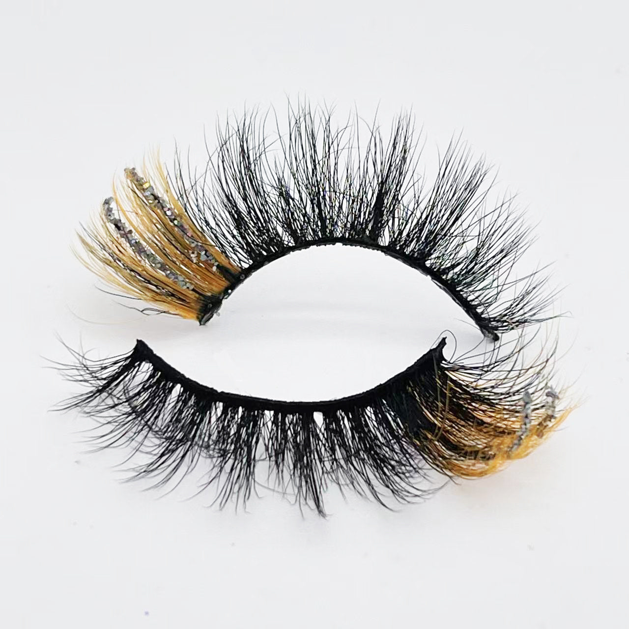 3D faux mink glitter color lashes D185-15CS