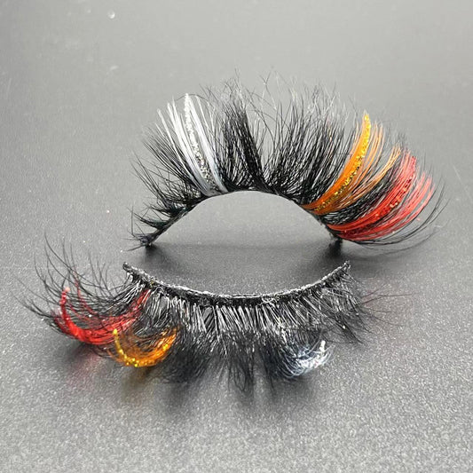 3D faux mink glitter color lashes D8182-248CS