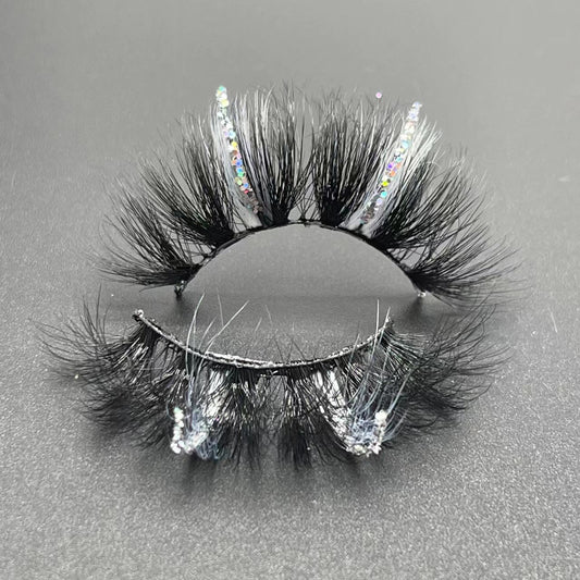 3D faux mink glitter color lashes D8509-82CS