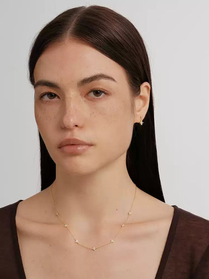 S925 pure silver mini four-leaf clover diamond necklace