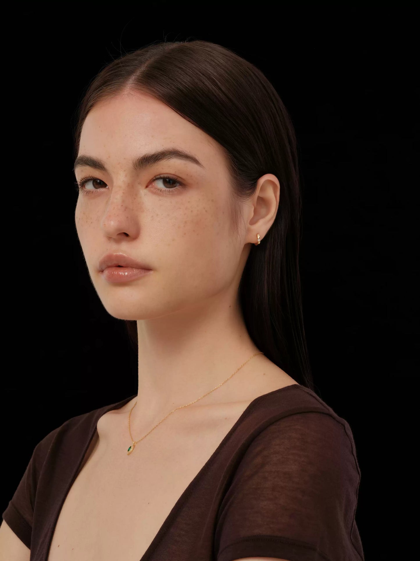 S925 pure silver round diamond zirconium gold ear hoop earrings